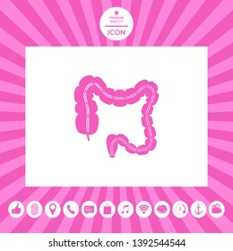 Human organ - the large intestine. Graphic elements for your design