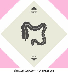 Human organ - the large intestine. Graphic elements for your design