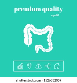 Human organ - the large intestine. Graphic elements for your design