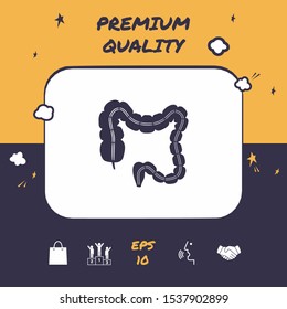 Human organ - the large intestine. Graphic elements for your design