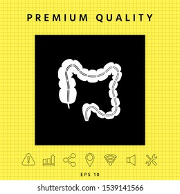 Human organ - the large intestine. Graphic elements for your design