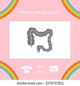 Human organ - the large intestine. Graphic elements for your design
