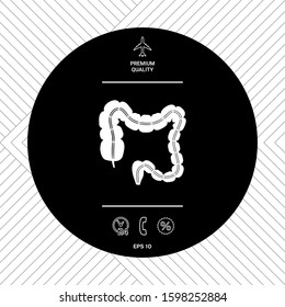 Human organ - the large intestine. Graphic elements for your design