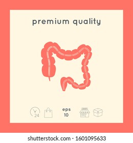 Human organ - the large intestine. Graphic elements for your design