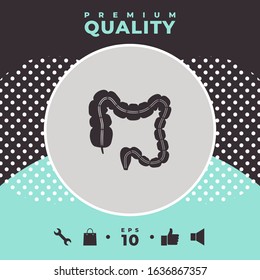 Human organ - the large intestine. Graphic elements for your design