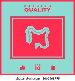 Human organ - the large intestine. Graphic elements for your design