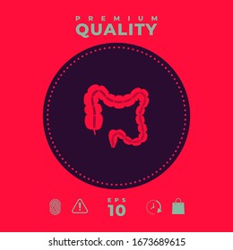 Human organ - the large intestine. Graphic elements for your design