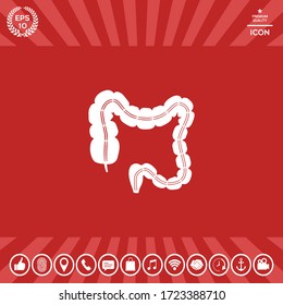 Human organ - the large intestine. Graphic elements for your design