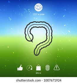 Human organ - the large intestine icon