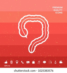 Human organ - the large intestine icon