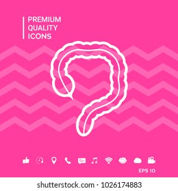 Human organ - the large intestine icon