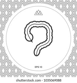 Human organ - the large intestine icon