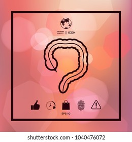 Human organ - the large intestine icon