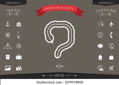 Human organ - the large intestine icon