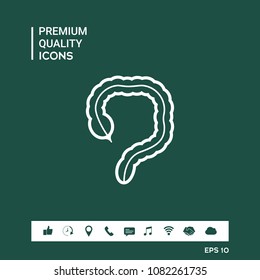 Human organ - the large intestine icon