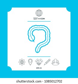 Human organ - the large intestine icon