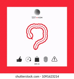 Human organ - the large intestine icon