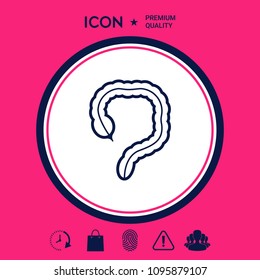 Human organ - the large intestine icon