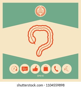 Human organ - the large intestine icon