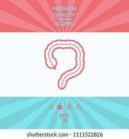 Human organ - the large intestine icon