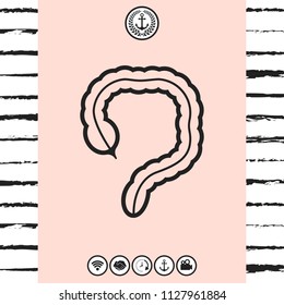 Human organ - the large intestine icon