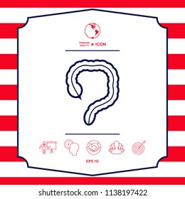 Human organ - the large intestine icon