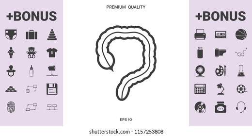 Human organ - the large intestine icon - graphic elements for your design