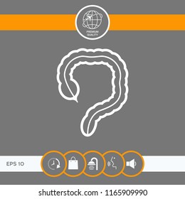 Human organ - the large intestine icon