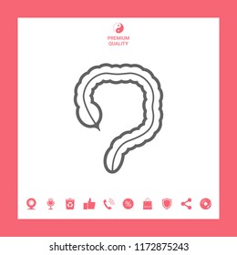 Human organ - the large intestine icon