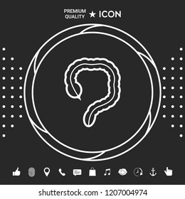 Human organ - the large intestine icon