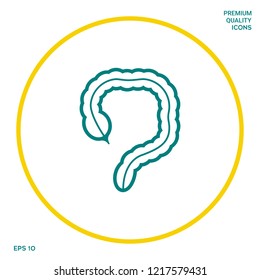 Human organ - the large intestine icon. Graphic elements for your design