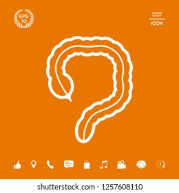 Human organ - the large intestine icon. Graphic elements for your design