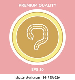 Human organ - the large intestine icon. Graphic elements for your design
