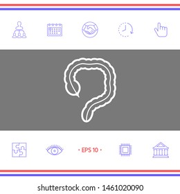 Human organ - the large intestine icon. Graphic elements for your design