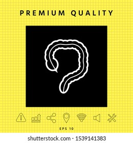 Human organ - the large intestine icon. Graphic elements for your design