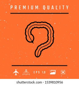 Human organ - the large intestine icon. Graphic elements for your design