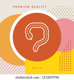 Human organ - the large intestine icon. Graphic elements for your design