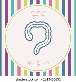 Human organ - the large intestine icon. Graphic elements for your design