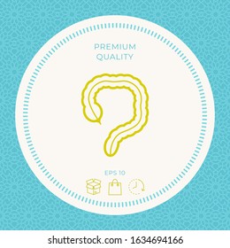 Human organ - the large intestine icon. Graphic elements for your design