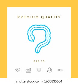 Human organ - the large intestine icon. Graphic elements for your design