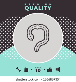 Human organ - the large intestine icon. Graphic elements for your design