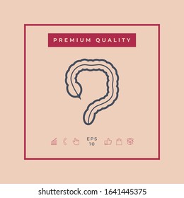 Human organ - the large intestine icon. Graphic elements for your design