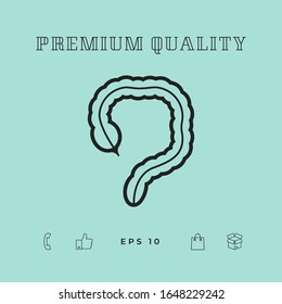Human organ - the large intestine icon. Graphic elements for your design