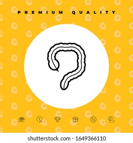 Human organ - the large intestine icon. Graphic elements for your design
