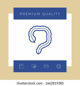 Human organ - the large intestine icon. Graphic elements for your design