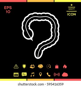 Human organ - the large intestine icon