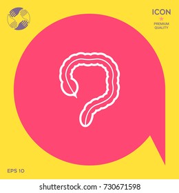 Human organ - the large intestine icon