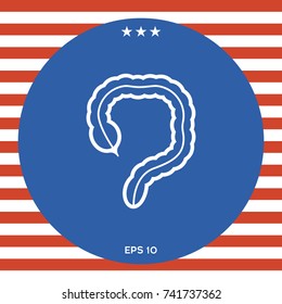 Human organ - the large intestine icon