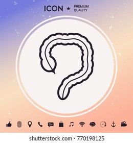 Human organ - the large intestine icon