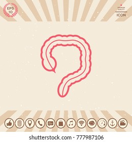 Human organ - the large intestine icon